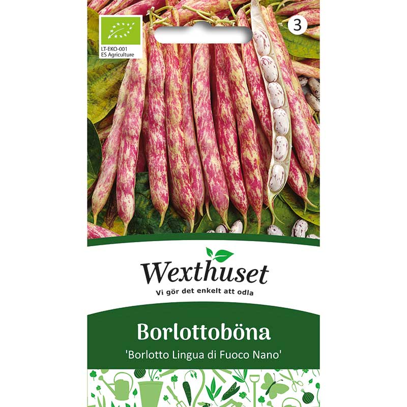 Borlottoböna 'Borlotto Lingua di Fuoco Nano', ekologisk